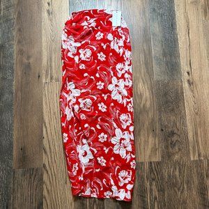 Faithfull the Brand Lulu Maxi Skirt Camara Floral Print Red Size Small NWT!